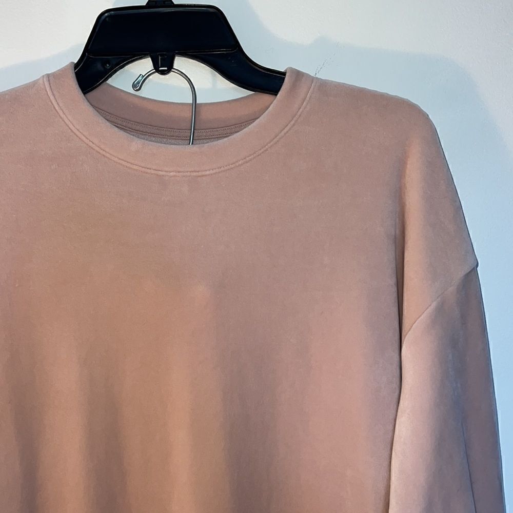 Women’s M Luxe Luxury Butter soft velour Pink sweatshirt & jogger pants - Picture 5 of 13